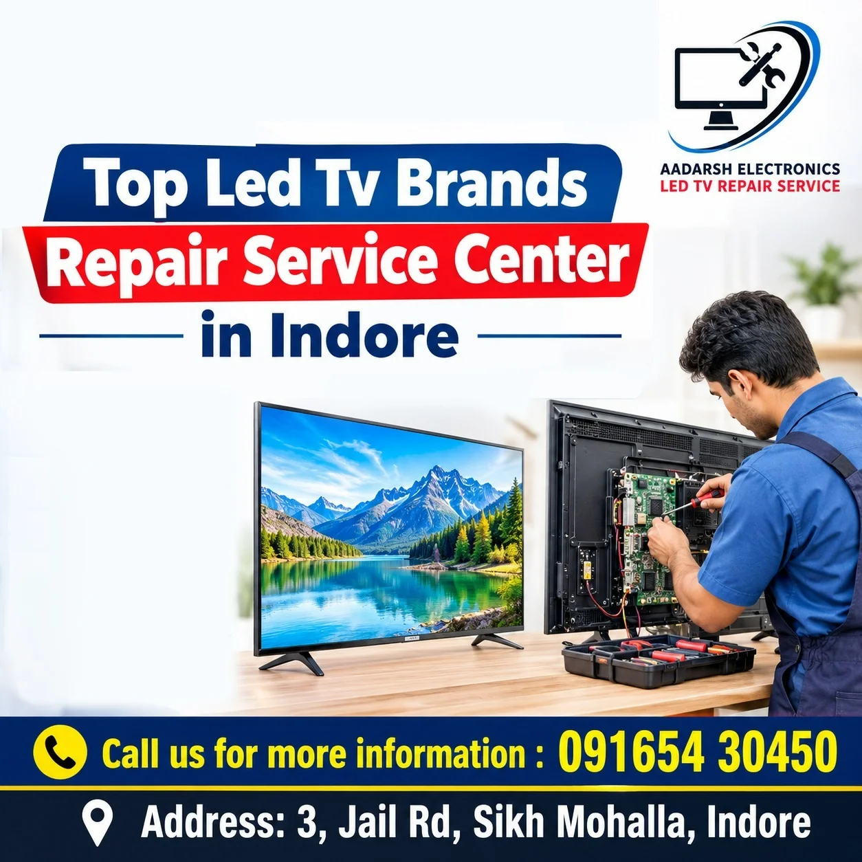 Top LED TV Brands Repair Service Center in Indore – Reliable TV Repair for Homes & Offices